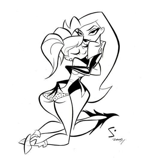 Awwwww Harley Quinn Animated, Poison Ivy Cartoon, Harley Ivy, Shane Glines, Human Figure Drawing, Cartoon Sketches, Cartoon Girl Drawing, Character Design Animation, Poison Ivy