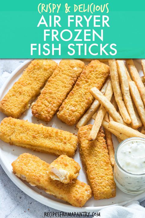 These Air Fryer Frozen Fish Sticks are a kid-approved meal that the whole family will love! Cooking frozen fish sticks in air fryer only takes a few minutes, so they're perfect for serving as quick lunches or fast dinners on busy weeknights. Pair these crispy air fryer frozen fish fillets with your favorite dipping sauces and they go so well with all sorts of different sides. Click through to learn how to cook frozen fish sticks in air fryer!! #airfryer #fishsticks #fishfillets #frozenfishsticks Cooking Frozen Fish, Frozen Fish In Air Fryer, Fish Sticks In Air Fryer, Fish In Air Fryer, Frozen Fish Fillets, Frozen Fish, Air Fryer Fish, Calorie Control, Fish Fillets