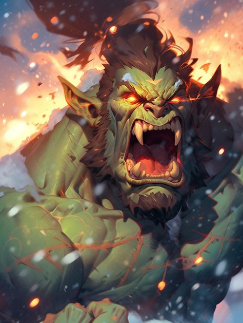 Angry orc, Yami-Yami on ArtStation at https://www.artstation.com/artwork/DvzRLo Dnd Orc, Yami Yami, Orc Warrior, Dungeons And Dragons Art, Human Anatomy Art, Fantasy Races, Dungeons And Dragons Characters, Mythical Creatures Art, Bear Art