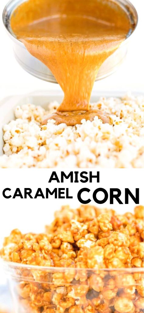 Amish Caramel, Popcorn Recipes Easy, Caramel Corn Recipes, Popcorn Treats, Delectable Desserts, Caramel Corn, Popcorn Recipes, Amish Recipes, Oreo Dessert