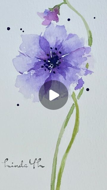 Watercolor Frame Border, Blue Flower Watercolor, Diy Large Wall Art, Watercolor Frame, Watercolour Cards, Paint Blue, Easy To Paint, Learn Watercolor Painting, Blue Flower Painting