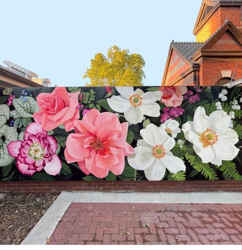 Louise Jones, Ames Iowa, Garden Fence Art, Flower Mural, Iowa State University, Institute Of Contemporary Art, Bright Walls, Fence Art, Sculpture Garden