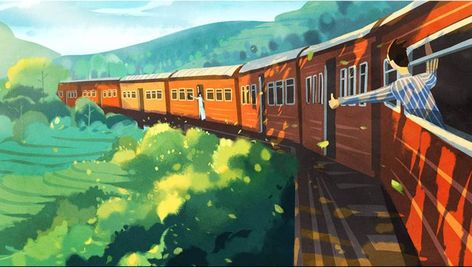 Train Illustration, Lifestyle Illustration, Orient Express, Animated Love Images, Colorful Abstract Art, Travel Illustration, Abstract Art Prints, Box Ideas, Colorful Drawings