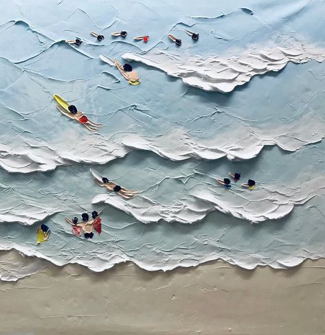 Landscape Beach Joy No.12 Ocean Art Hand Painted Extra Large - Etsy Surfing Art, Ocean Surfing, Minimalist Art Abstract, Surf Painting, Landscape Beach, Beach Artwork, Ocean Surf, Artwork Abstract, Stretched Painting