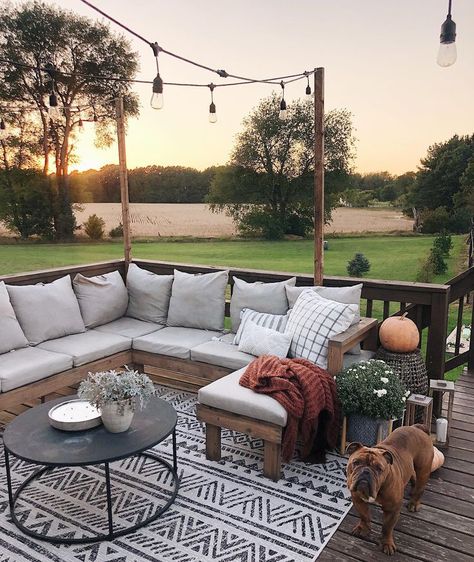 Upper Deck Ideas, Patio Furniture Placement, Backyard Improvements, House Flippers, Cozy Patio, Deck Designs Backyard, Furniture Placement, Decks Backyard, Fall Outdoor Decor