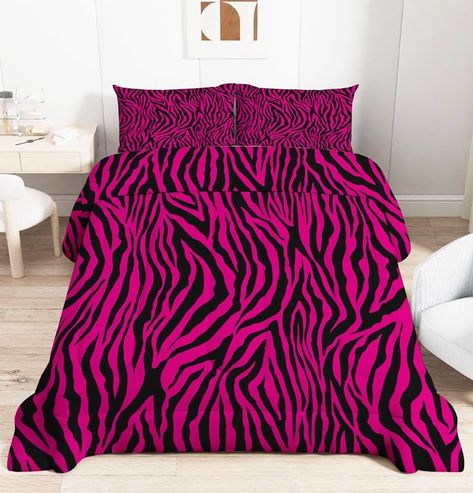 Amazon.com: TBUEKLI Zebra Print Comforter Set Girls Women Pink Black Zebra Stripes Bedding Sets Queen Animal Skin Decor Down Alternative Duvet Insert for Kids Teens Bedroom Dorm Room, Ultra Soft 3Pcs : Home & Kitchen Teens Bedroom, Striped Bedding, Twin Bed Sets, Zebra Stripes, Print Comforter, Queen Bedding Sets, Women Pink, Bedroom Dorm, Animal Skin