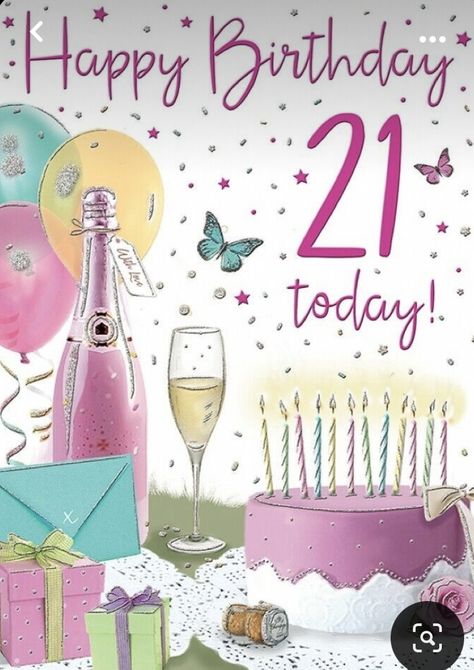 21st Birthday Cards Female, Happy 21st Birthday Images, Birthday Cards Female, Happy 21st Birthday Cards, 21st Birthday Card, Birthday Party Table Decorations, 17th Birthday Ideas, Dinosaur Birthday Party Decorations, Rainbow First Birthday