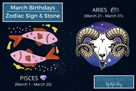 Do you have a March birthday? Learn what the Zodiac Sign and Zodiac Stone are for every day in March. March 26 Zodiac Sign, March 31 Zodiac, Find Your Zodiac Sign, Birthday Personality, March Zodiac, Birthday Horoscope, Pisces Birthday, Pisces Zodiac Sign, Taurus And Scorpio