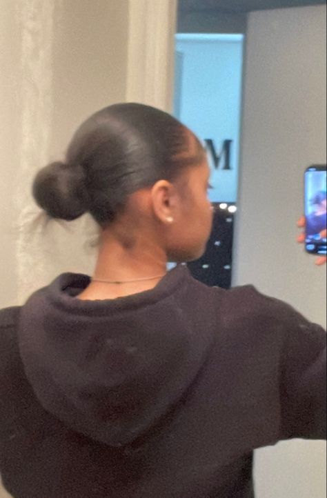 Slicked Back Bun Black Women, Bun Black Women, Natural Hair Ponytail, Relaxed Hairstyles, Silk Press Natural Hair, Natural Hair Bun Styles, Twisted Hair, Quick Natural Hair Styles, Slick Back