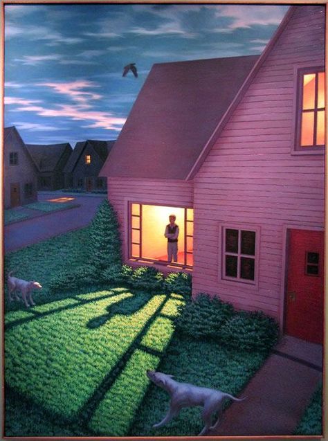 Leonard Koscianski, Dreamcore Weirdcore, Pink House, Weird Dreams, Art Graphique, Surreal Art, The Window, Dark Art, Surrealism