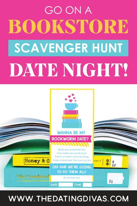 Book Store Date Ideas, Book Store Scavenger Hunt, Date Scavenger Hunt, Scavenger Hunt Date, Scavenger Hunt Gift, Store Scavenger Hunt, Bookstore Date, Book Scavenger Hunt, Fellowship Ideas