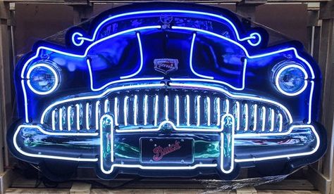 Buick Neon Signs / Buick Front End Neon Sign / Neon Signs / Buick Signs / Front End Car Grill / Fron Car Grill, Retro Auto, Kiddie Rides, Garage Man Cave, Neon Moon, Man Cave Signs, Garage Signs, Coin Operated, Ford Shelby