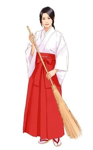 Miko Character Design, Miko Outfit, Miko Shrine Maiden, Medieval Japan, Japanese Traditional Clothes, Japanese Traditional Clothing, Japanese Shrine, Shrine Maiden, Culture Outfits