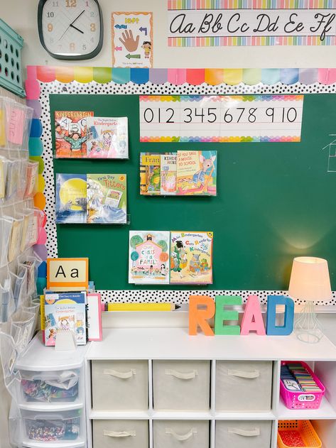 Welcome to my 2021-2022 Kindergarten Classroom! – Madison Paige Sunshine Classroom Theme, Rainbow Classroom Theme, Teacher Goals, Classroom 2023, Kindergarten Classroom Setup, Kindergarten Library, Teaching Classroom Decor, Elementary Classroom Themes, Madison Paige