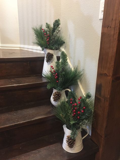 I love decorating with pine tree branches and pinecones. Pine Tree Decorations Home Decor, Pine Branches In Vases, Pine Tree Branches Decor Diy Christmas, Decorating With Pine, Tree Branch Decor Diy, Tree Branch Decor, Anniversary Decor, Pine Walls, Christmas Tree Branches