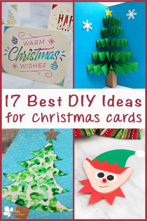 Here are the best DIY Christmas card ideas. 37 different types of tutorials for how to make holiday greeting cards for your loved ones. #artsyprettyplants #holidaycrafts #holidaydecor #christmascrafts #kidscrafts #easycrafts #papercrafts #printables Christmas Greeting Card Ideas, Christmas Greeting Cards Diy, Diy Christmas Card Ideas, Christmas Cards Handmade Kids, Greeting Card Ideas, Diy Christmas Card, Christmas Card Ideas, Christmas Cards Kids, Christmas Apps