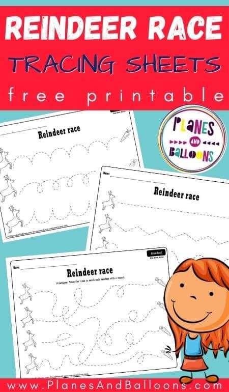 Christmas tracing worksheets for preschool FREE printable - reindeer worksheets for toddlers and preschoolers. #prek #planesandballoons Reindeer Writing Activities, Reindeer Preschool, Tracing For Preschool, Communication And Language Activities, Free Printable Reindeer, Reindeer Writing, Turtle Room, Christmas Science Activities, Motor Skills Preschool