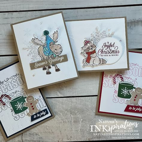 All Bundled Up for the Share It Sunday Blog Hop - November 2022 | Nature's INKspirations All Bundled Up Cards, Whimsical Cards, Merry Christmoose, Stampin Up 2022, God Artwork, Christmas Friends, Holiday 2022, Craft Desk, Stampin Up Christmas Cards