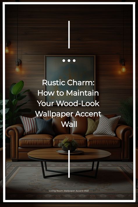 Rustic living room with distressed wood-look wallpaper accent wall and warm lighting Living Room Wallpaper Accent Wall, Wallpaper Accent Walls, Wallpaper Living Room Accent Wall, Rustic Chic Living Room, Living Room Wallpaper, Wall Stand, Look Wallpaper, Accent Walls In Living Room, Wallpaper Accent