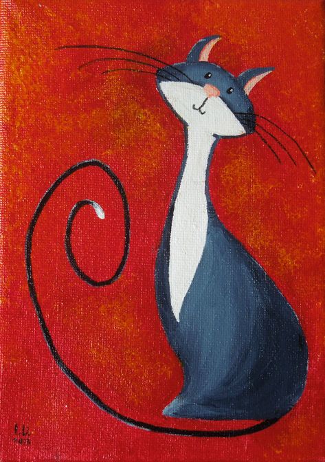 Look at my new Fantasy Cat painting: “Virtuous Cat in Black” Easy Canvas Painting, Acrylic Painting For Beginners, Simple Acrylic Paintings, Night Painting, Beginner Painting, Art Painting Acrylic, Cat Painting, Whimsical Art, Easy Paintings