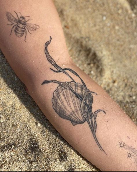 Tattoo Shell, Earthy Tattoos, Seashell Tattoos, Shell Tattoos, Theme Tattoo, Tattoo Feminina, Feminine Tattoos, Dope Tattoos, Simplistic Tattoos