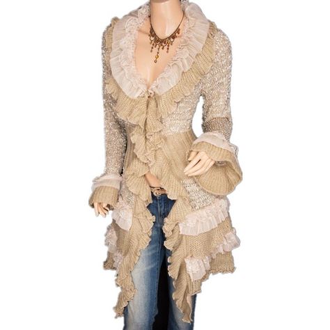 Long Sweater Jacket, Long Jackets For Women, Ruffle Cardigan, Long Sweater Coat, Jacket Cardigan, Lace Cardigan, Outwear Jackets, Knitted Coat, Women Sweater