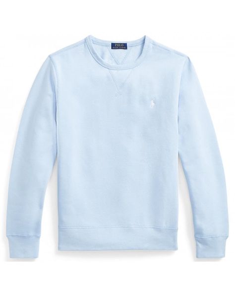 Polo Ralph Lauren Mens Crewneck Polo Player Sweatshirt, Elite Blue Jumper Ralph Lauren Crewneck, Office Blue, Blue Ralph Lauren, Ralph Lauren Fleece, Raglan Sleeve Sweatshirt, Ralph Lauren Sweatshirt, Mens Designer Fashion, Crew Neck Jumper, Fleece Sweatshirt