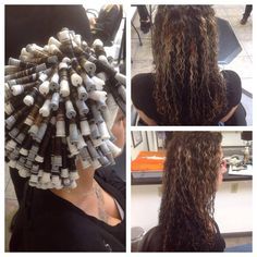 spiral perm on gray and white rods with results White Rods Perm, White Perm Rods Curls, White Rod Perm, Perm Rod Sizes, Spiral Perm Rods, Spiral Perms, Perm Styles, Long Perm, Perm Curls