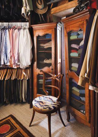 Masculine Dressing Room, Masculine Closet, Antique Closet, Mens Closet Organization, Mens Closet, Masculine Room, Hamptons Cottage, Closet Vanity, Sweater Storage