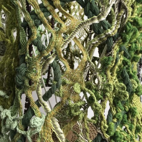 Alexander Mcqueen Nature Inspired, Moss Textiles, Sculptural Crochet, Textiles Nature, Nature Textiles, Diy Moss, Moss Fashion, A Level Textiles, Theme Nature