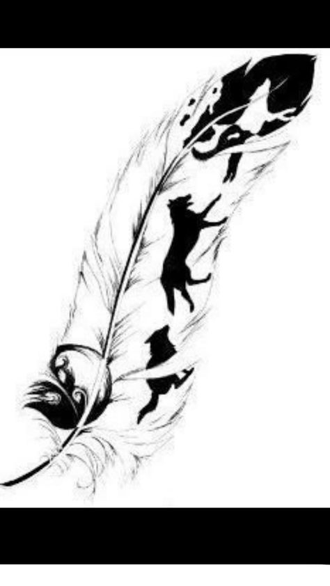 Feather Wolf Tattoo, Wolf Feather Tattoo, Native Wolf Tattoo, Native American Feather Tattoo, Native American Wolf Tattoo, Native American Tattoo Designs, Indian Feather Tattoos, Red Tattoo Ideas, Small Wolf Tattoo