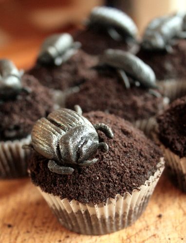 Bug Shaped Food, Beetle Cake, Bug Food, Black Velvet Cakes, Black Beetle, Dung Beetle, Black Food Coloring, Cake Liner, Black Food