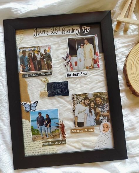 Photo Collage Diy, Happy 25th Birthday, Diy Best Friend Gifts, Bff Gifts Diy, Photo Collage Gift, Birthday Gifts For Boyfriend Diy, Diy Birthday Gifts For Friends, Diy Gift Set, Diy Bricolage