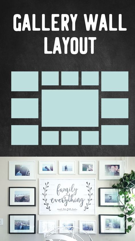 Horizontal Family Gallery Wall, Rectangular Photo Wall, Creating A Picture Gallery Wall, Where To Put Gallery Wall, Gallery Wall Ideas With One Large Picture, Family Wall Gallery Living Rooms, Gallery Wall Ideas Large Picture, Picture Wall Layout Ideas Living Room, Entry Hall Photo Wall