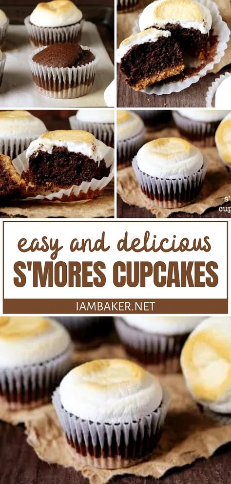 Indulge in a sweet twist on a classic campfire treat with these irresistible S'mores Cupcakes. Perfectly capturing the essence of cozy nights under the stars, these cupcakes feature a rich chocolate base, gooey marshmallow frosting, and a crunchy graham cracker topping. Whether you're hosting a backyard gathering or simply craving a nostalgic dessert, these delightful cupcakes are sure to bring a smile to your face and a taste of adventure to your kitchen. Grab your ingredients and get ready to enjoy a little slice of campfire magic, no campfire required. Camp Themed Food, Graham Cracker Topping, Campfire Cupcakes, S Mores Cupcakes, Backyard Gathering, Cracker Toppings, Smores Cupcakes, Marshmallow Frosting, Graham Cracker