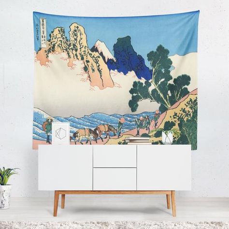 Liven up your bedroom with this classic Japanese art.. -100% Polyester Tapestry -Machine Washable -Super Soft -Please note that our tapestries come with a grommet in each corner to assist with hanging Like us on our Facebook Fan page - http://www.facebook.com/sharpshirter for awesome deals! White Silver Bathroom, Bright Boho Bedroom, Anime Inspired Room, Bedroom Design Japandi, Playroom Gym, Bathroom Japanese, Japanese Dining Room, Lake Landscape Art, Japanese Room Decor