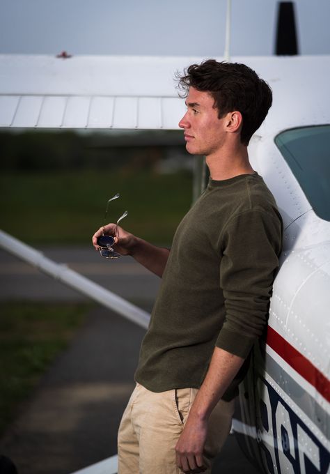 Airfield Photoshoot, Aviation Photoshoot, Aviation Senior Pictures, Pilot Senior Pictures, Pilot Photoshoot, Civil Air Patrol, Student Pilot, Plane Photos, Bike Photoshoot