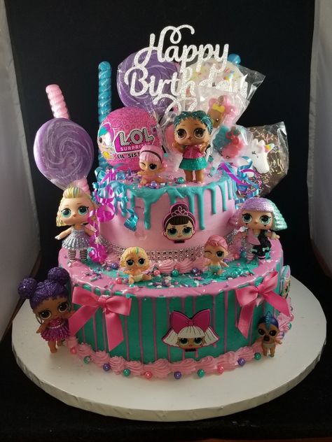 Lol Doll Birthday Cake, Birthday Cake Doll, Lol Doll Birthday, Surprise Birthday Cake, Lol Doll Cake, Suprise Birthday, Doll Birthday Cake, 7th Birthday Cakes, 6th Birthday Cakes