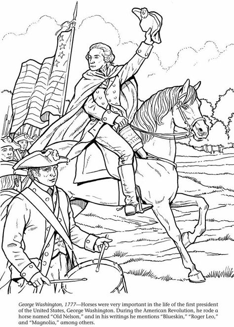 George Washington Coloring Pages - Best Coloring Pages For Kids George Washington Printable, Kids Movies, Flag Coloring Pages, Horse Coloring Pages, Horse Coloring, Colouring Book, The Brave, George Washington, The Witcher