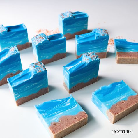 Basic Artisan Soap Artisan Soap Recipe, Homemade Cold Process Soap, Ocean Soap, Soap Design Ideas, Cold Process Soap Designs, Beach Soap, Mp Soap, Soap Embeds, Dessert Soap