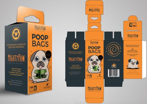 Custom dog poop bags, Bright color package design, retail shelf package design, Fun package graphics, cartoon packaging design, foldable box package design Unique Packaging Design, Templat Kotak, Pet Food Packaging, Tears Design, Pola Kotak, Product Packaging Design, Packaging Template Design, Packaging Template, Unique Packaging