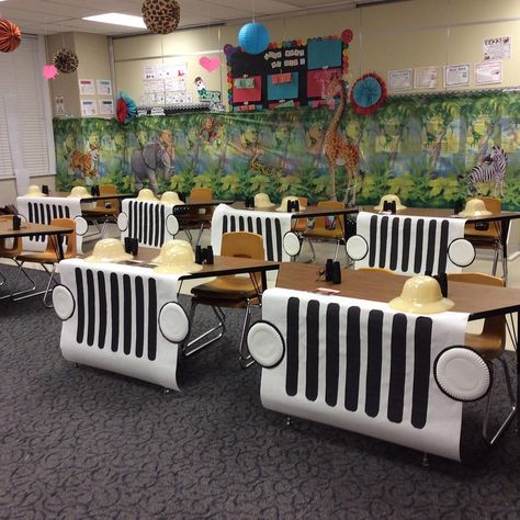 66 Likes, 19 Comments - Mrs. Hall's Class (@hallwaytolearning) on Instagram: “Eeeek! I'm so excited for my kids to see our classroom!! Next week we are going on a Safari!!…” Safari Theme Classroom, Jungle Theme Classroom, Classroom Transformation, Decorating Ideas For The Home, Room Transformation, Camping Theme, Vacation Bible School, Classroom Setup, Classroom Setting