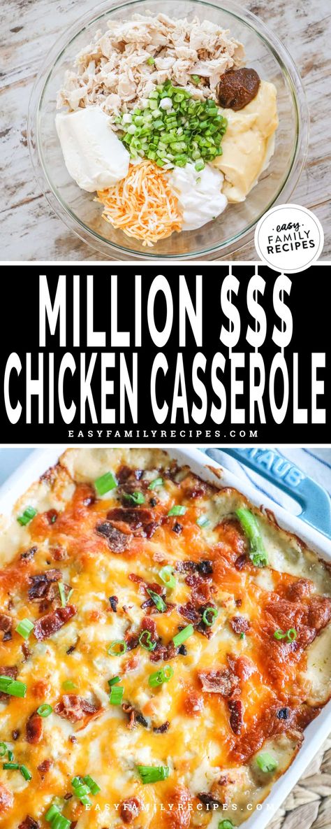 Chicken Casserole With Rice, Million Dollar Chicken Casserole, Casserole With Rice, Million Dollar Chicken, Cheesy Chicken Casserole, Recipes Using Rotisserie Chicken, Can Chicken Recipes, Chicken Casserole Easy, Easy Family Recipes