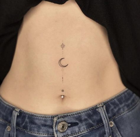 Tatuagem Percy Jackson, Stomach Tattoos Women, Mom Tattoo Designs, Petite Tattoos, Small Tattoos Simple, Star Tattoo, Cute Little Tattoos, Tatuaje A Color, Stomach Tattoos