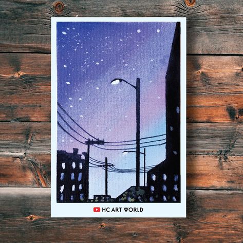 Night Street / Drawing for Beginner with Soft Pastels/ Step by Step Night Street Drawing, Drawing With Soft Pastels, Street Drawing Simple, Night Aesthetic Drawing, Night Aesthetic Painting, Street Painting Ideas, Night Street Painting, Arts For Beginners, Street Light Painting