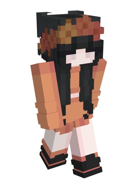 Minecraft Autumn, Autumn Skin, Minecraft Skin, Green Eyes, Flower Crown, Minecraft, Crown, Orange, Tags