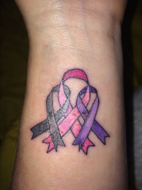 Memorial Ribbon Tattoos, Mystic Tattoos, Ribbons Tattoo, Lymphoma Ribbon Tattoo, Awareness Ribbon Tattoo, Windmill Tattoo, Small Tattoo Ideas For Cancers, Alzheimer’s Ribbon Tattoo, Multiple Awareness Ribbon Tattoo