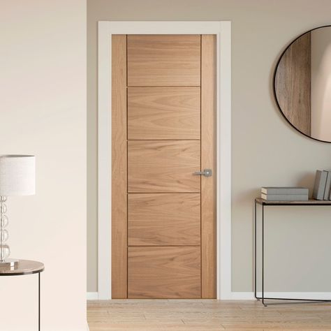 Wood Internal Doors, Indoor Door Design Modern, Oak Doors With White Trim, Oak Internal Doors With Black Handles, Light Oak Doors, Oak Door White Trim, Indoor Door Design, Room Door Design Modern Wood, Scandinavian Interior Doors