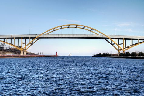 Bridge Tattoo, Sydney Harbour Bridge, Lake Michigan, Milwaukee, Wisconsin, Bridge, Travel Posters, Michigan, Lake