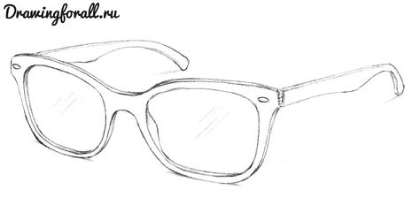 Easy Glasses Drawing, How To Draw Glasses From The Side, Glasses Drawing Tutorial, Glasses Drawing Easy, Drawing Of Glasses, Eye Glasses Drawing, Eyeglasses Drawing, Glasses Reference Drawing, Glasses Drawing Reference